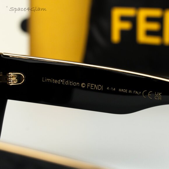 Fendi Women Sunglasses Shiny Black Grey Square FE40126I 01A NEW AUTHENTIC main image 8
